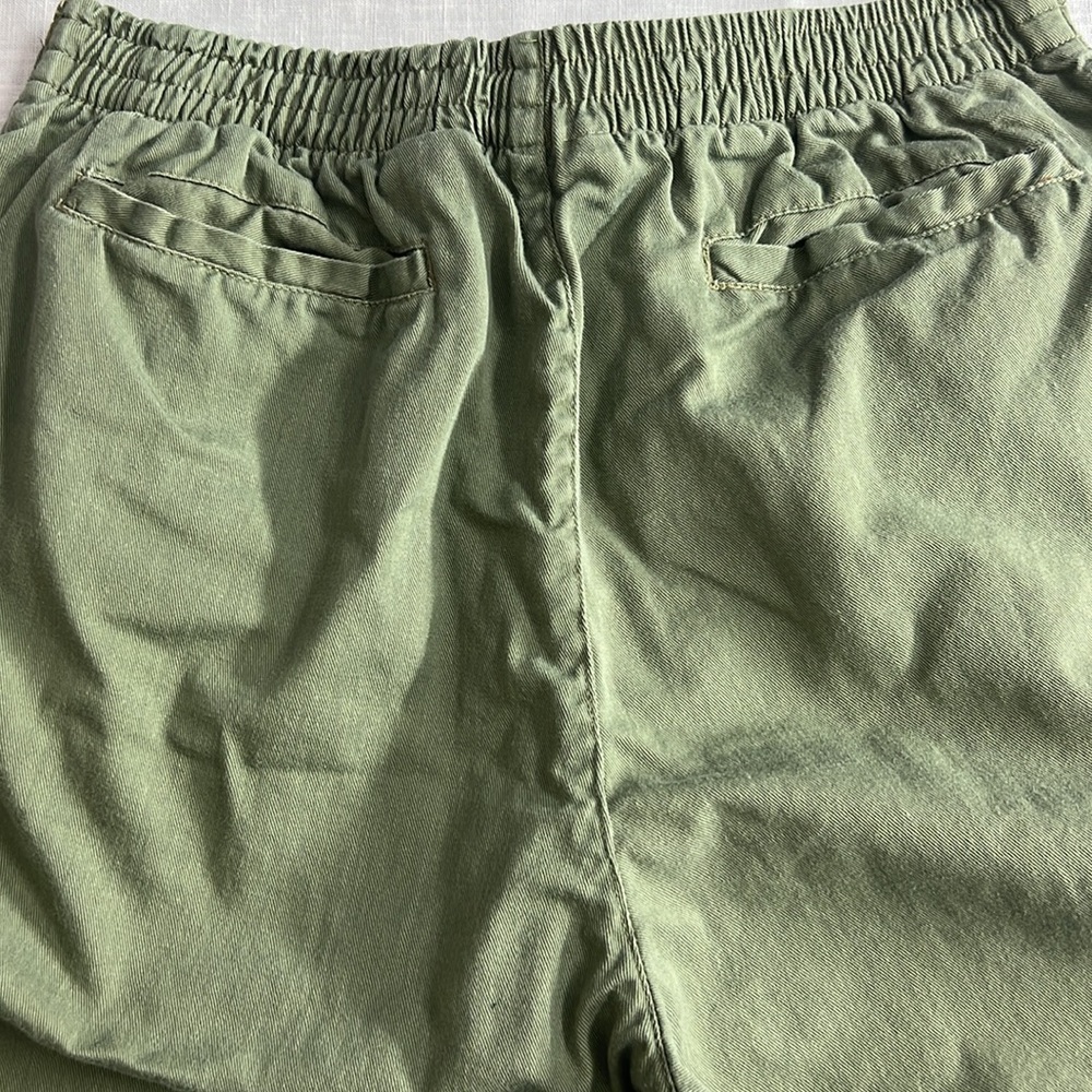 🌞 Casey & Max Vintage green casual elastic draw string capri trousers women 8 - Picture 5 of 16